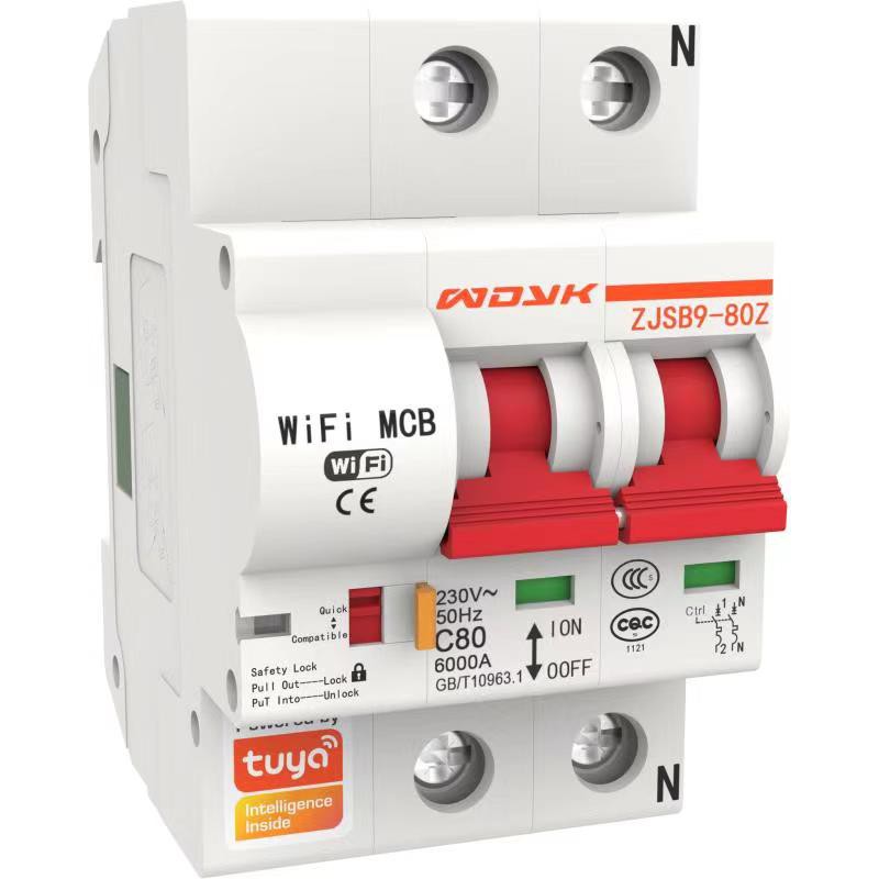 Aptomat cầu dao tổng CB thông minh wifi qua App Smart life Tuya, Công suất 80A - 1P, 2P, 3P 🌐GIÁ TỐT🌐