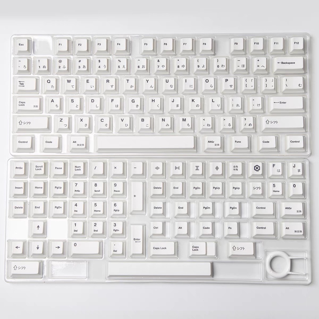 GMK Minimalist White Keycaps Cherry Profile Nhật Bản Keycaps PBT Thuốc nhuộm thăng hoa Bàn phím cơ Keycaps 137 Phím