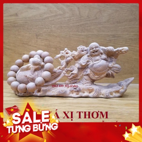 [GIA RE] Tượng phật di lặc để ô tô gỗ xá xị