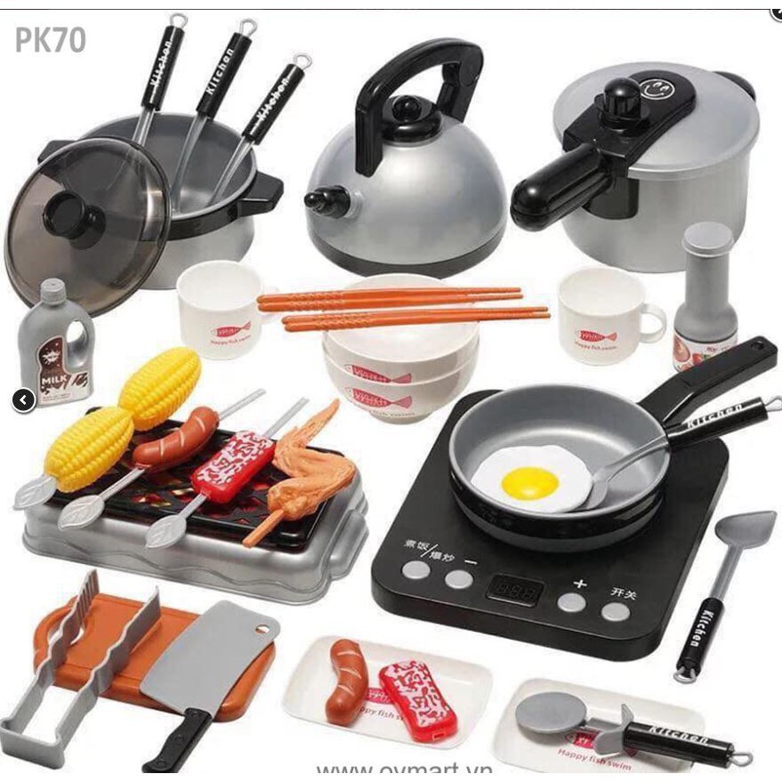 Bộ đồ chơi nấu ăn 36 món Kitchen Set sử dụng pin, thiết kế y như thật