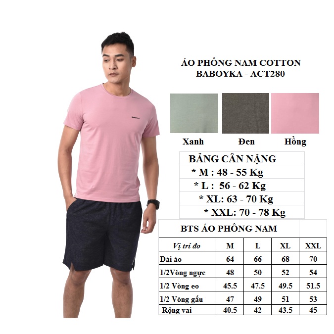 ÁO PHÔNG NAM BABOYKA /CHẤT COTTON ĐỦ MÀU ĐỦ SIZE MÁT MỊN [ ACT280][NEW]