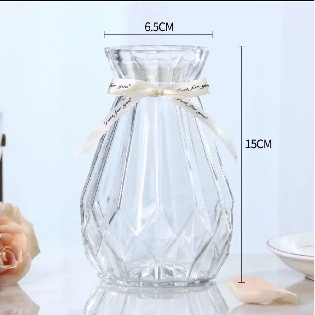 Bình hoa pha lê sọc màu hổ phách cổ điển sang trọng size 18cm và 25cm