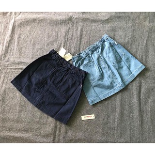 Chân váy jeans phối nút giữa