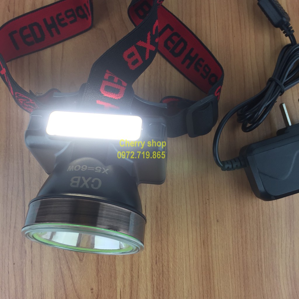 Đèn Pin Đội Đầu bóng led siêu sáng chống nước Ánh sáng vàng hoặc Ánh sáng trắng có thêm bóng led phụ tiết kiệm pin CXB5