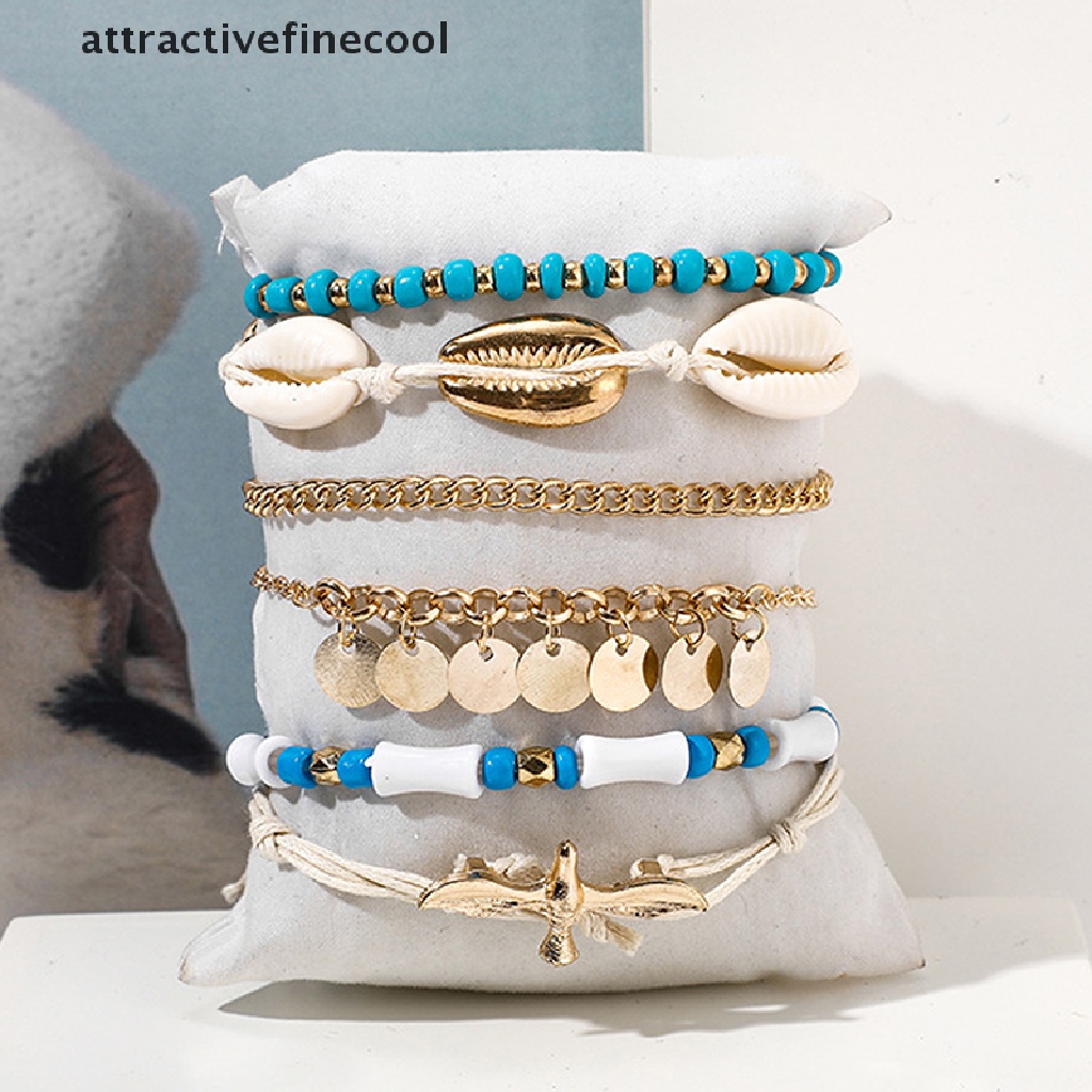 Lắc Chân Nhiều Lớp Đính Vỏ Sò Phong Cách Bohemian Thời Trang Cho Nữ