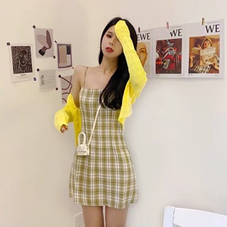 Váy 2 dây kẻ caro