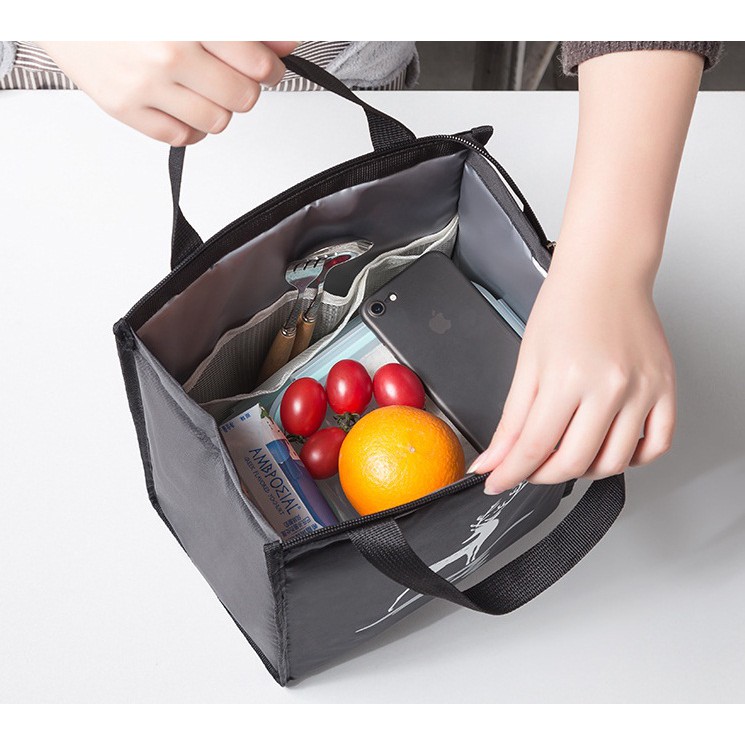 Túi đựng hộp cơm / túi giữ nhiệt văn phòng, sinh viên kích thước lớn giữ nhiệt 24x16.5x33cm | BigBuy360 - bigbuy360.vn