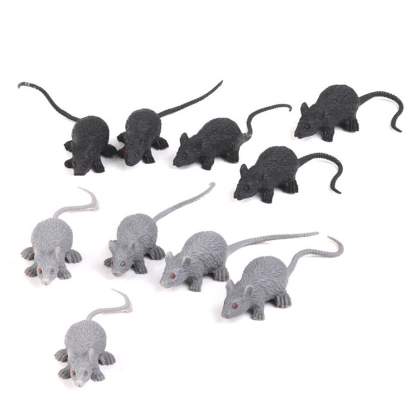 Bộ 10 con chuột nhựa dùng trong trang trí Halloween (hong)  shop bansigudetama