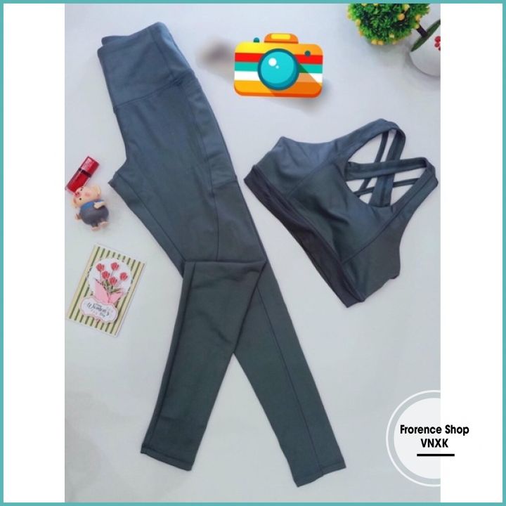 Bộ Tập Gym ,Yoga Cao Cấp Hàng Vnxk -Bộ Tập Thể Dục Thể Thể Thao Chất Dệt Kim Co Giãn 4 Chiều Size 45 -60kg