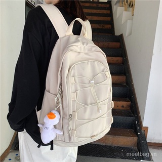 Balo vải dày dặn cỡ lớn thời trang phong cách Hàn Quốc cho nam nữ 2021 schoolbag