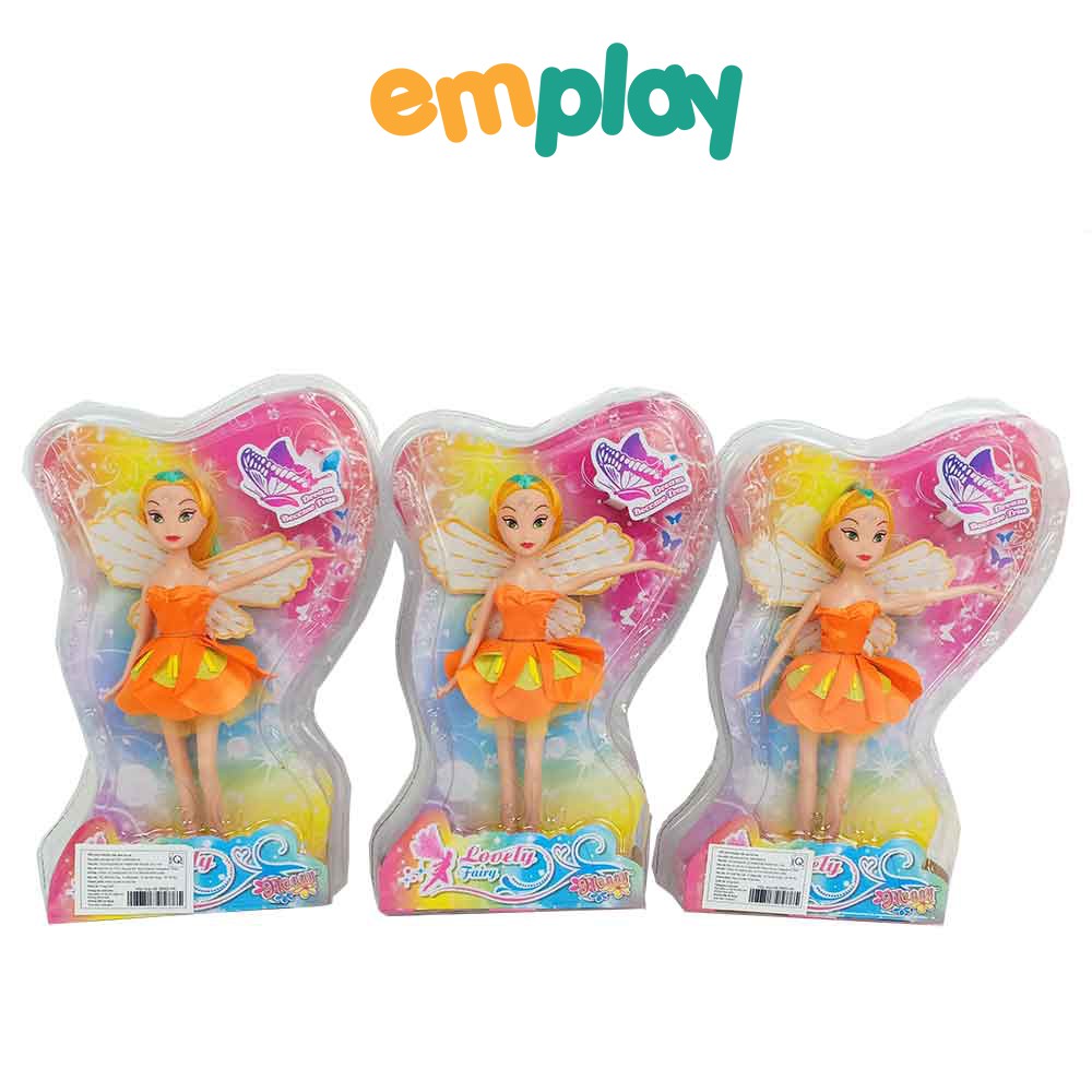 Đồ chơi búp bê Barbie áo cam cho bé gái Emplay cao cấp, đồ chơi thời trang nữ tính, kích thích thị giác cho trẻ