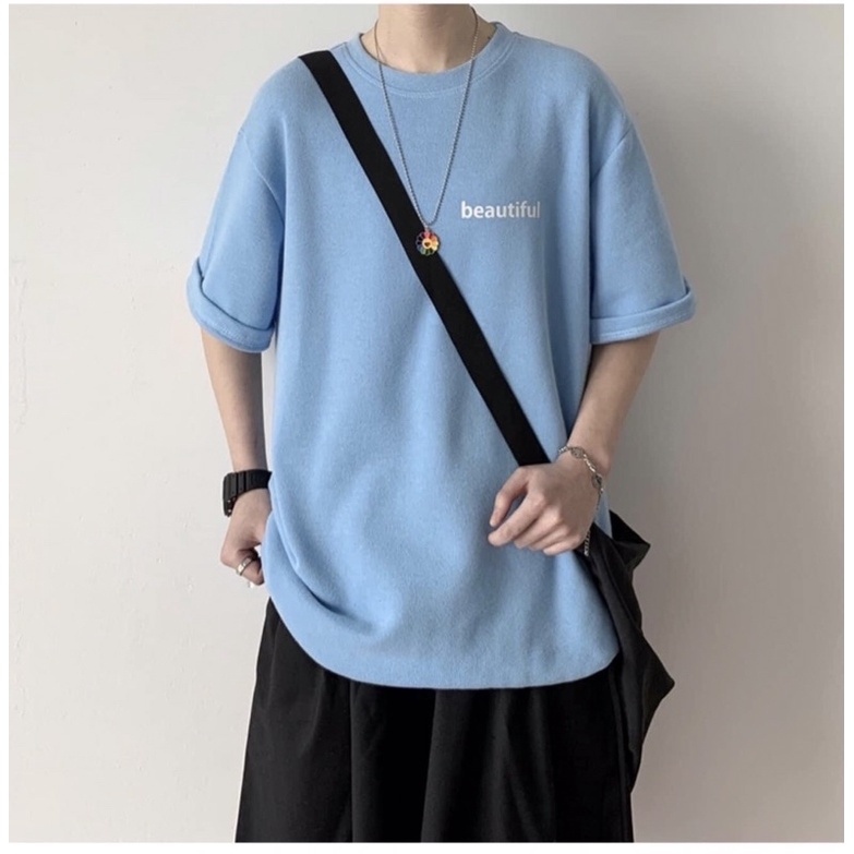 [ Rẻ vô địch ] Áo thun cotton tay lỡ dáng rộng unisex - beutiful