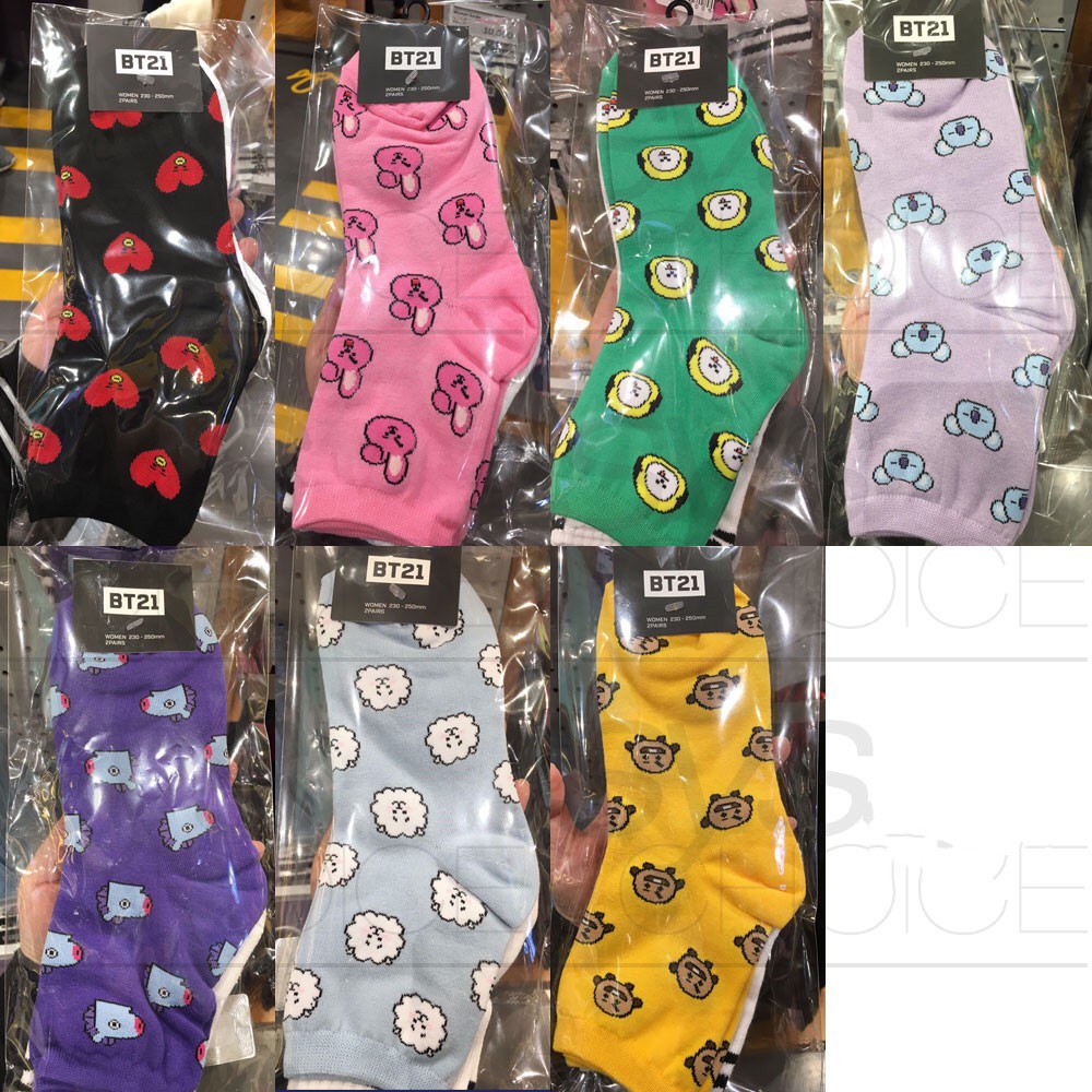 Vớ Cotton Giữ Ấm In Hình Bt21 Bts