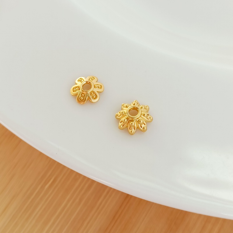 Set 50 Hạt Xâu Làm Trang Sức Hình Nón 8mm Màu Vàng 18K Độc Đáo DIY