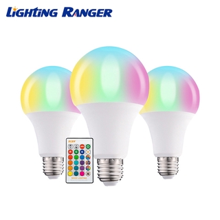 Đèn LED RGBW RGB E27 5W 10W 15W 110V-220V nhiều màu sắc có thể thay đổi với điều khiển từ xa hồng ngoại + chế độ bộ nhớ