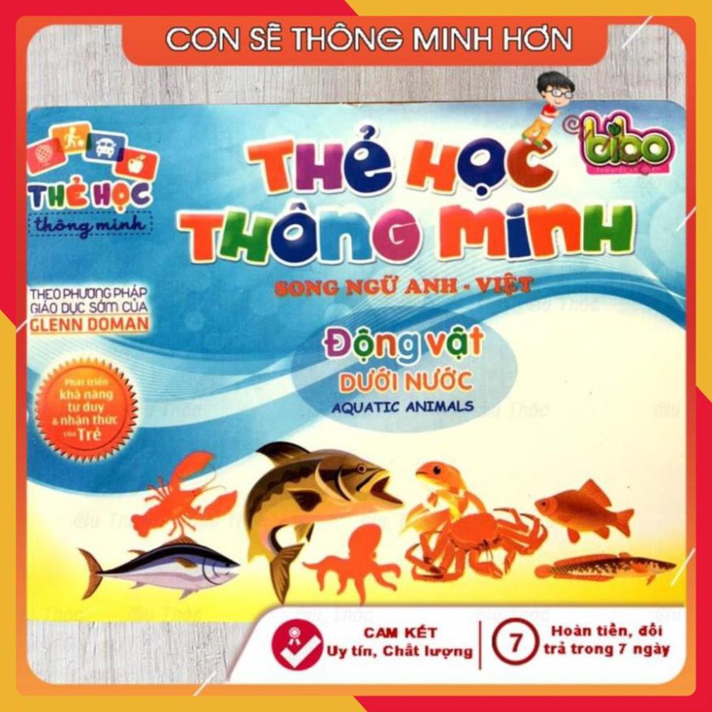 (TKNK) Thẻ học thông minh song ngữ 16 chủ đề💚FREESHIP💚Flashcard Anh Việt chủ đề động vật dưới nước(cherri)