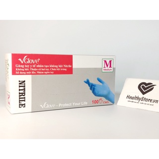 Găng tay Nitrile không bột Vglove (hộp 100pcs)