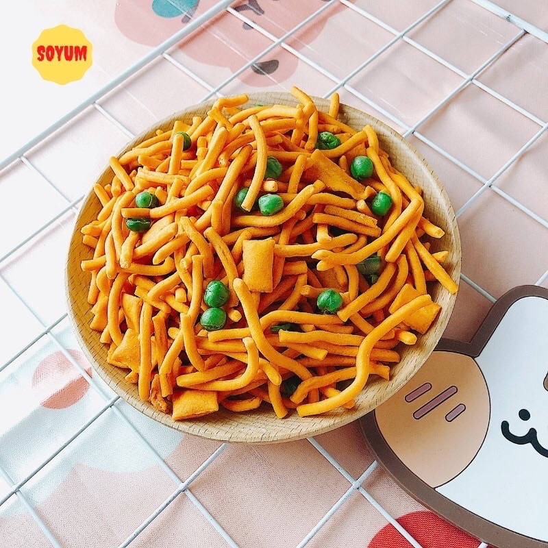 500G Bim Bim Tăm Đậu Hà Lan, Snack Bim Bim Que Tăm Đậu, đồ ăn vặt, ăn vặt tuổi thơ cổng trường