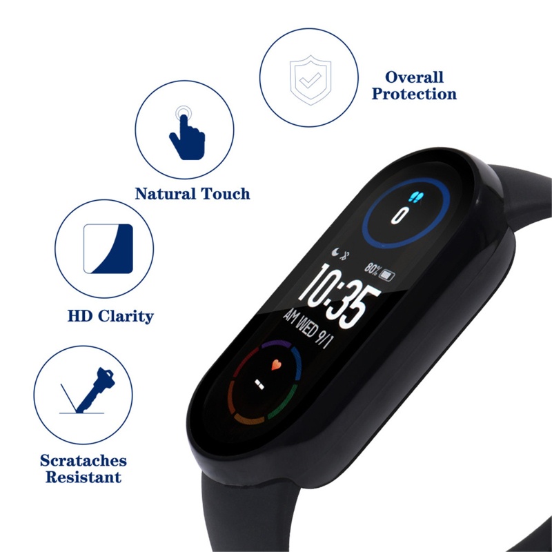 Ốp Bảo Vệ Mặt Kính Cường Lực Cho Xiaomi Mi Band 6 5 4 3