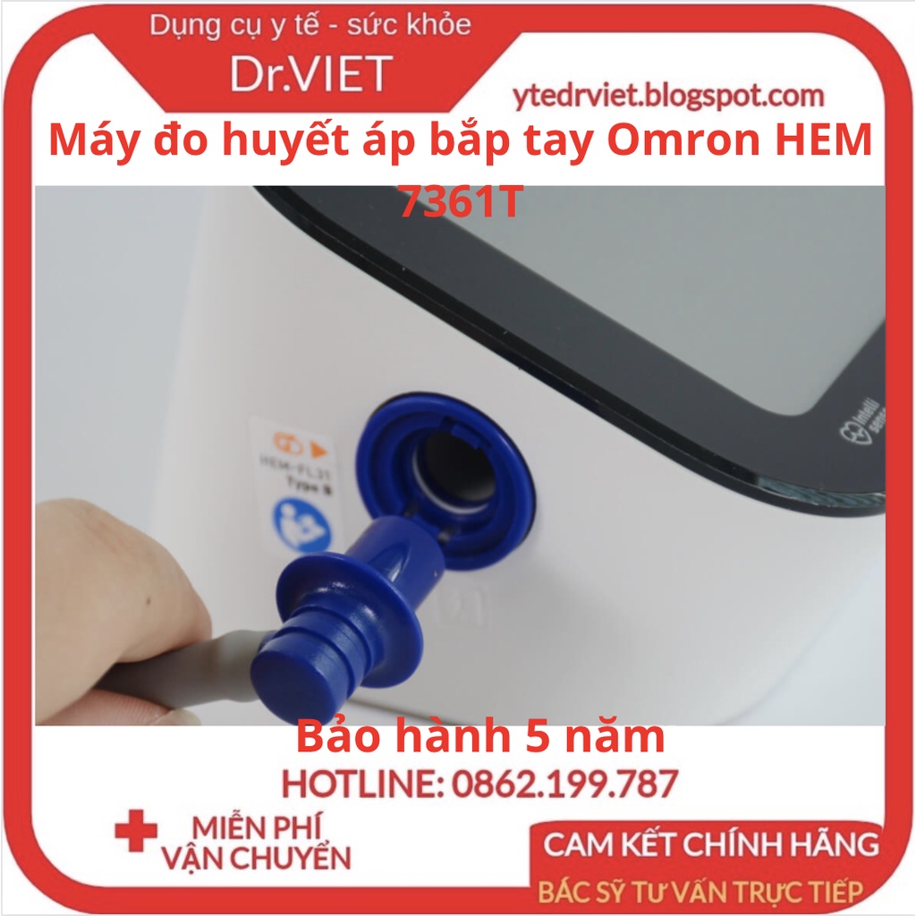 Máy Đo Huyết Áp Tự Động Omron HEM-7361T,AFIB - Cảnh báo rung tâm nhĩ,đo nhịp tim,huyết áp chính xác - Drviet