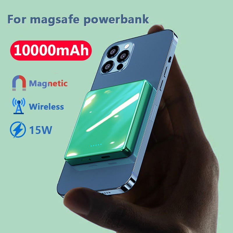 Sạc dự phòng ko dây  10000mah hỗ trợ sạc ko dây táo cho ĐT táo 12 12 Pro 12 Pro Max