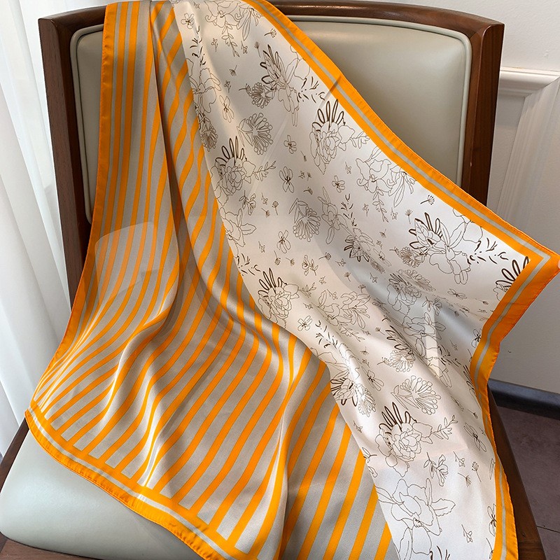 Khăn Choàng Lụa Nhân Tạo Dáng Vuông In Họa Tiết Sang Trọng Thời Trang Cho Nữ 70CM (27.55inch) WJ1026-131