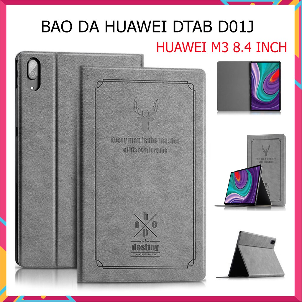 Bao da Huawei Dtab D-01J / M3 8.4 inch 🔥 Freeship + Quà Tặng 🔥 Họa tiết Deer - Hàng nhập khẩu cao cấp