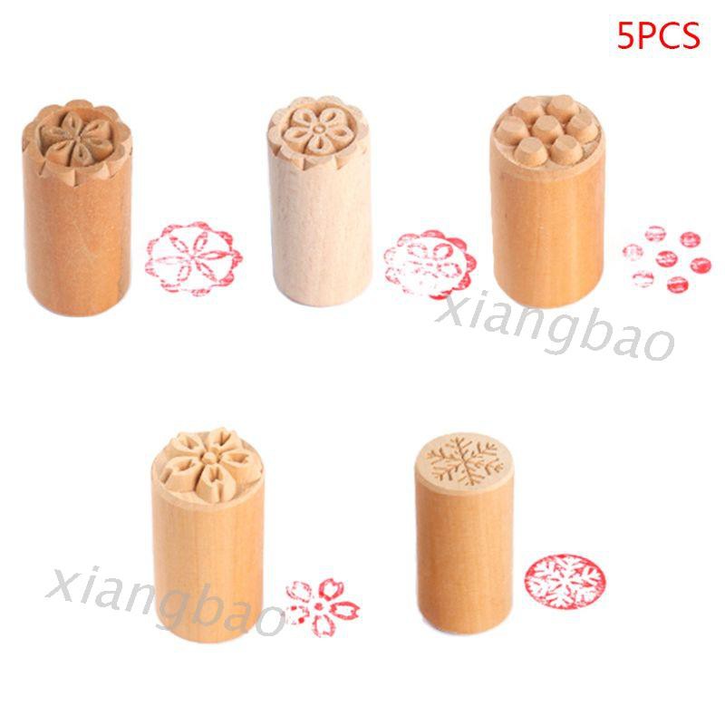 Set 5 Con Dấu Bằng Gỗ 10m Dùng Để Trang Trí Bánh