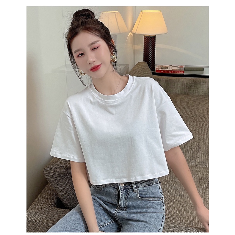 Áo croptop nữ form rộng Unisex phong cách ullzang hàn quốc