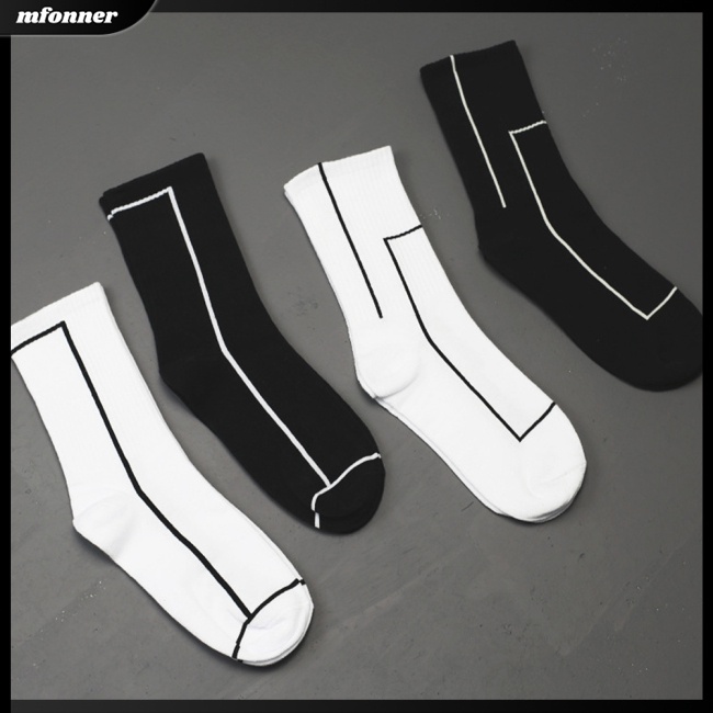 Vớ Thể Thao Cotton Thấm Hút Mồ Hôi In Đường Kẻ Cho Người Lớn