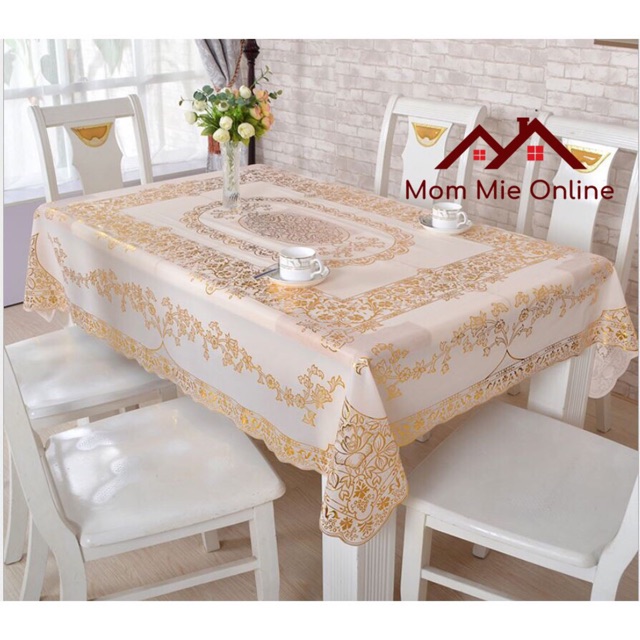 Khăn trải bàn phủ hoa văn 130x180cm tặng kèm bao lì xì