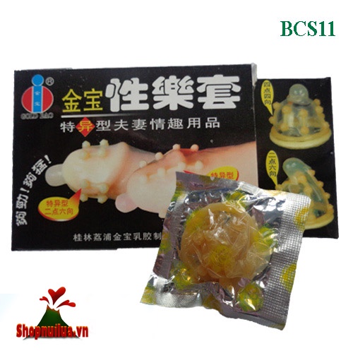 Bao cao su Gold Gân Gai Bi siêu to khổng lồ siêu khoái cảm - hộp 2 cái