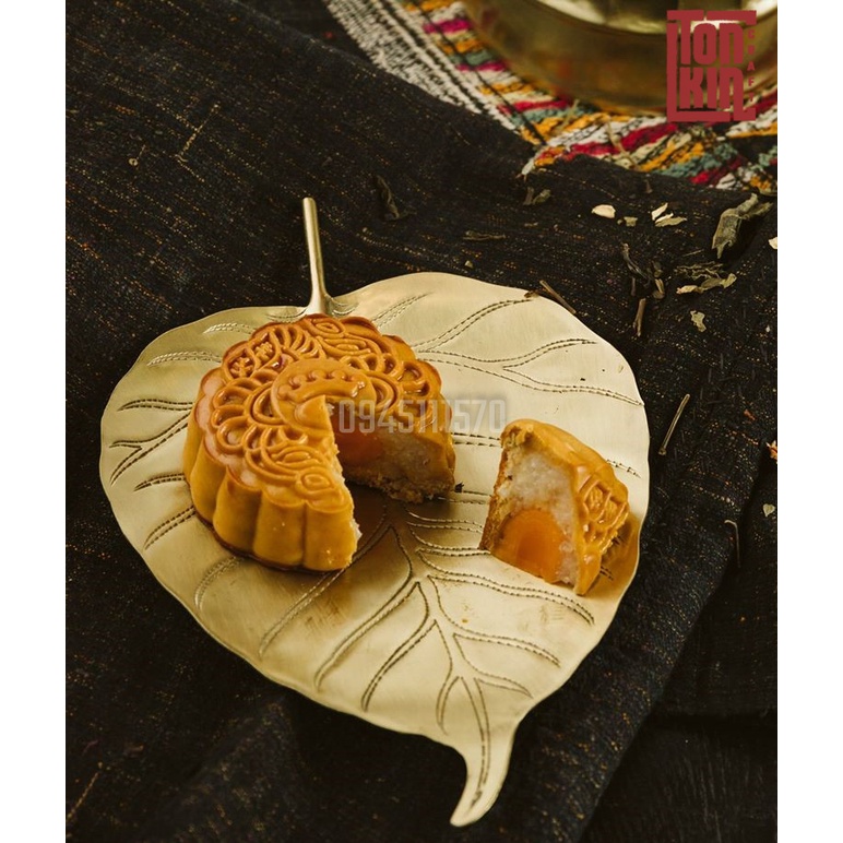 Bộ đĩa, khay lá bồ đề bằng đồng, đĩa đồng, đĩa đựng trầu, hoa quả, bánh kẹo, khay đồng