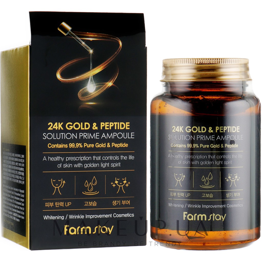 Tinh chất chống lão hóa từ vàng 24K & Peptide Hàn Quốc Farmstay 24k Gold & Peptide Perfect Ampoule 250ml