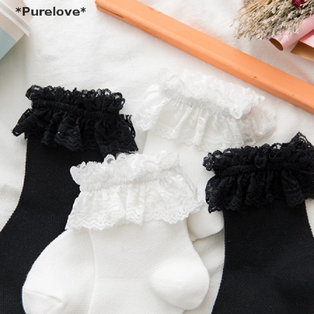 Vớ Công Chúa Phối Ren Bèo Nhún Phong Cách Lolita Nhật Bản Thời Trang Cho Nữ