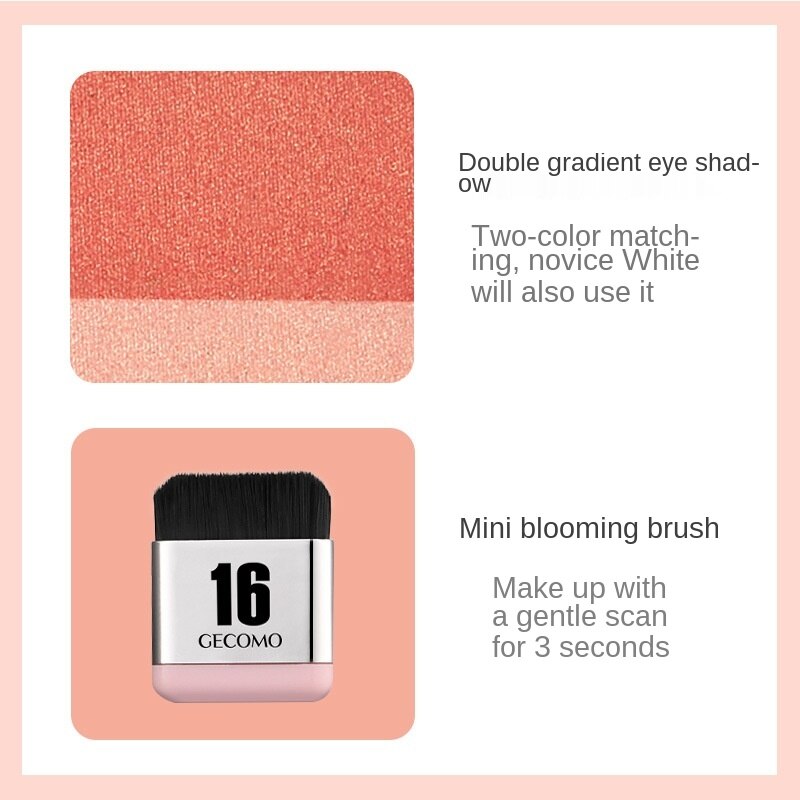 16 two-tone gradient eyeshadow earth color pearlescent peach blossom makeup lazy eyeshadow palette student style