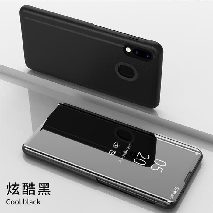 Lật Ốp Lưng Nắp Gập Màu Trơn Có Mặt Gương Phía Sau Cho Huawei Honor 9 Lite