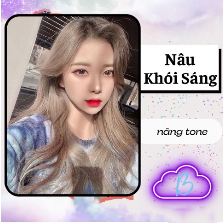 Thuốc Nhuộm Tóc Chính Hàng Màu NÂU KHÓI SÁNG | Không Tẩy Tặng Oxy Trợ Nhuộm Găng Tay, Mũ Ủ, Chụp tại