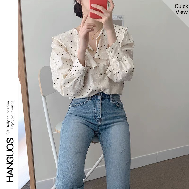 [SƠ MI ULLZANG] SƠ MI ULLZANG STYLE, ÁO SƠ MI CHẤM BI | BigBuy360 - bigbuy360.vn