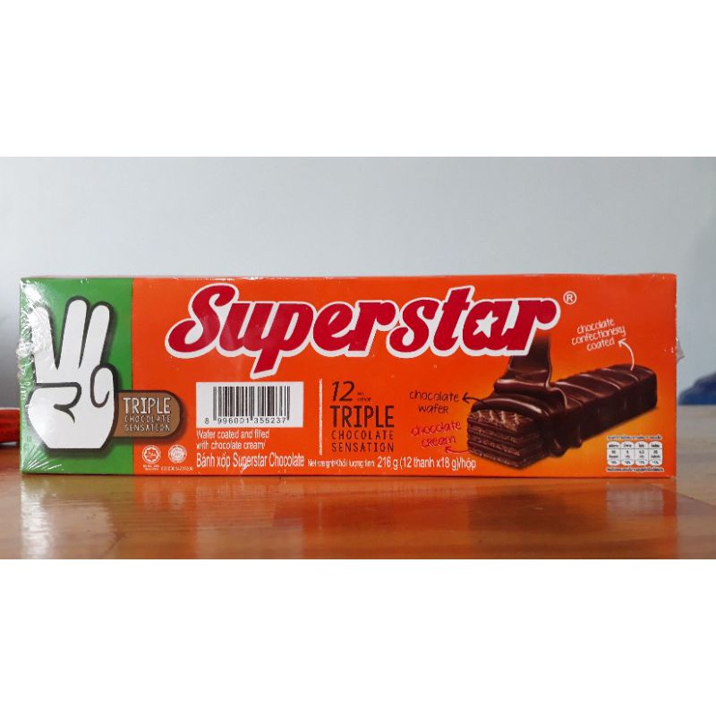 Bánh xốp socola Superstar hộp 12 cái