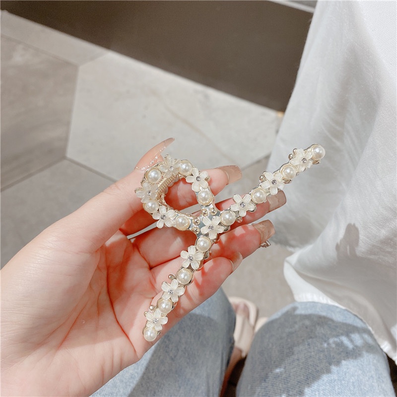 Kẹp Tóc Hình Hoa Đính Đá Pha Lê Đơn Giản Phong Cách Hàn Quốc Cho Nữ