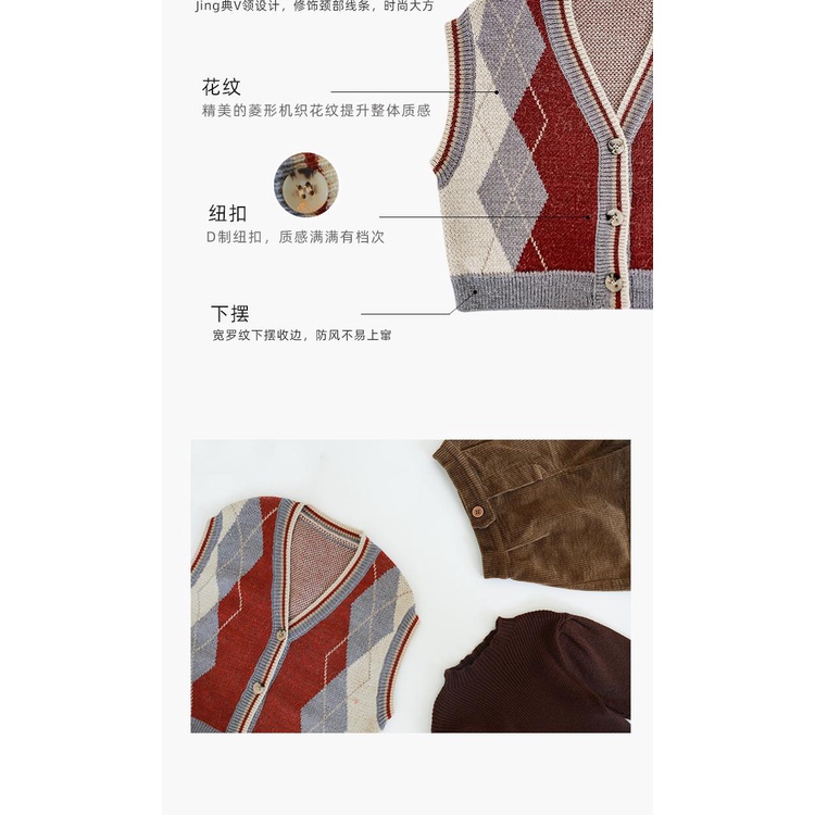 [Babycat] Hàng Có Sẵn Áo Khoác Cardigan Dệt Kim Không Tay Phong Cách Hàn Quốc Nhật Bản Mới Thời Trang Xuân Thu Ấm Áp Dành Cho Bé Gái