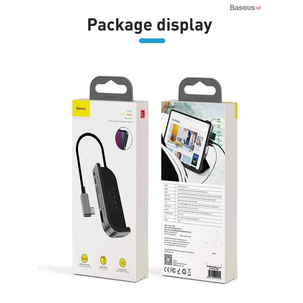 Hub chuyển 6 trong 1 Baseus Bend Angle No.7 dùng cho iPad Pro 2018 11/12.9 inches