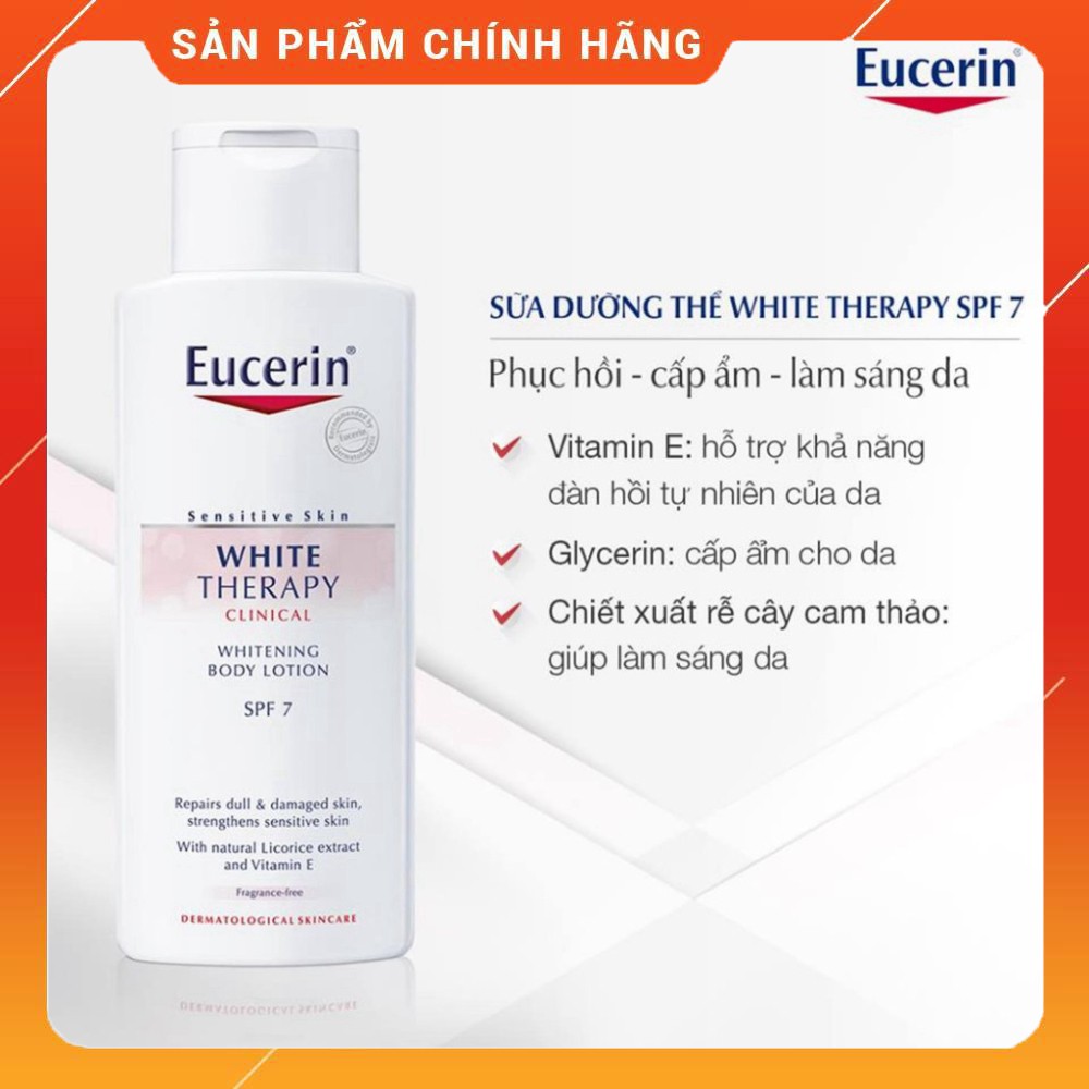 CHÍNH HÃNG SỮA DƯỠNG THỂ TRẮNG DA - Eucerin White Therapy Whitening Body Lotion SPF 7 250ml