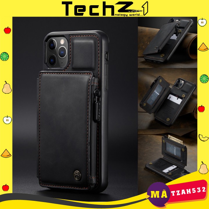 Ốp Lưng Da Kèm Ví cho iPhone 7/8/X/XS/XR/XSMax/11/11Pro/11Max/12/12Pro/12Max/13/13Pro/13Max - Mã TZAH532
