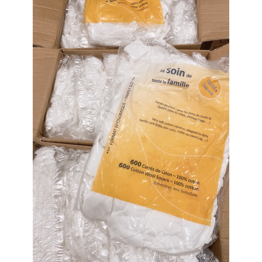 Bông tẩy trang Tetra Medical Carrés De Cotton Pháp túi 600 miếng - CO126