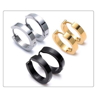 Bông Tai Nam Khuyên Dạng Trơn Vuông Phong Cách Nam Tính