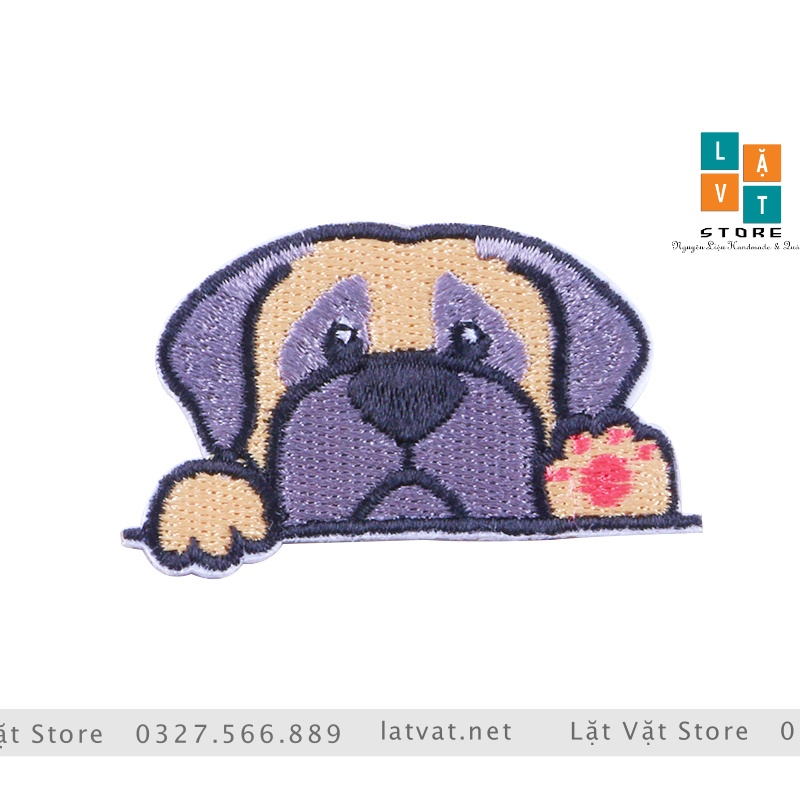 Patch ủi quần áo 9 Cún Say Hi cực kì dễ thương, dán Vali, tủ lạnh, Sticker miếng dán quần áo...