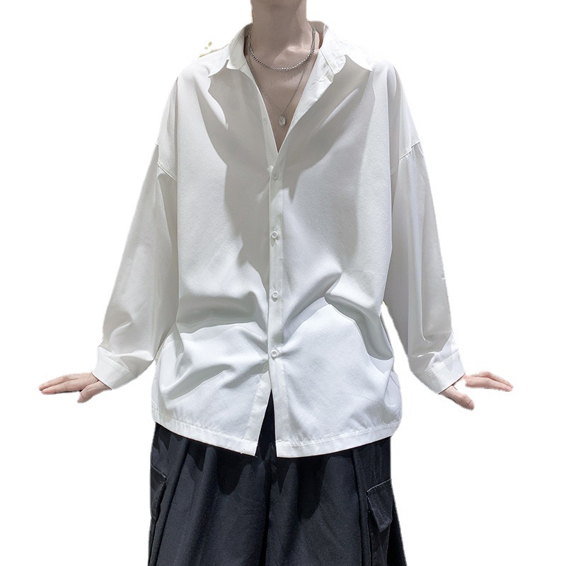 Áo sơ mi nam dài tay  kiểu dáng unisex form rộng chất vải kate hàn mịn mát phong cách Hàn Quốc