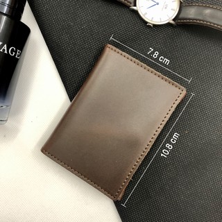 Ví mini da sáp may thủ công (nút bấm) 10.8 x 7.8 cm